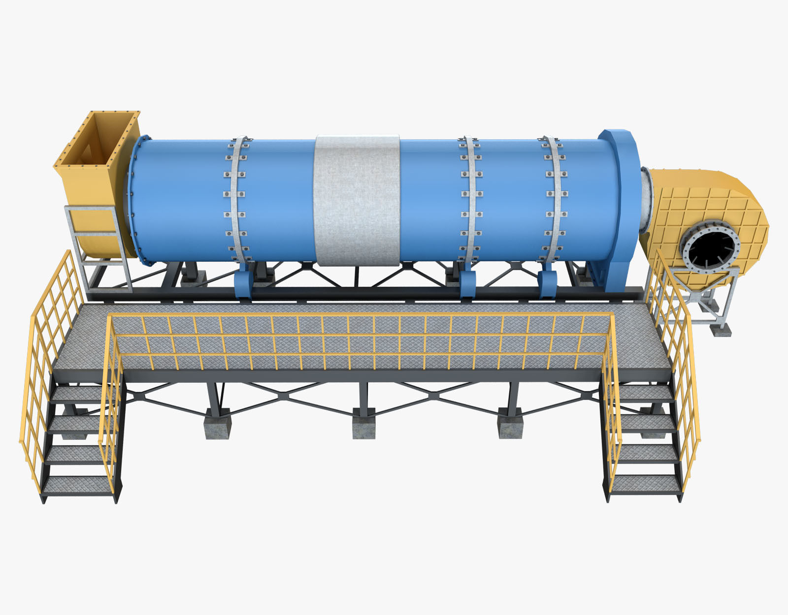 Asphalt Plant Dryer Machine 3D model_5