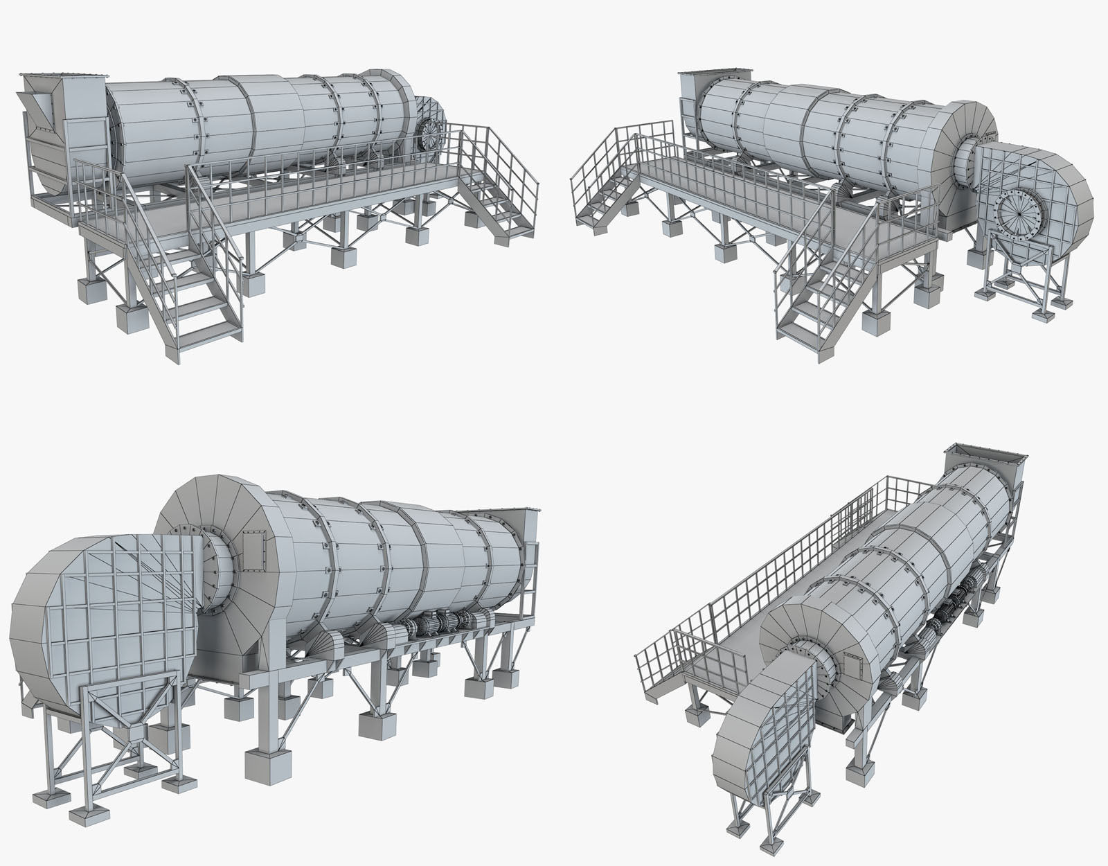 Asphalt Plant Dryer Machine 3D model_14