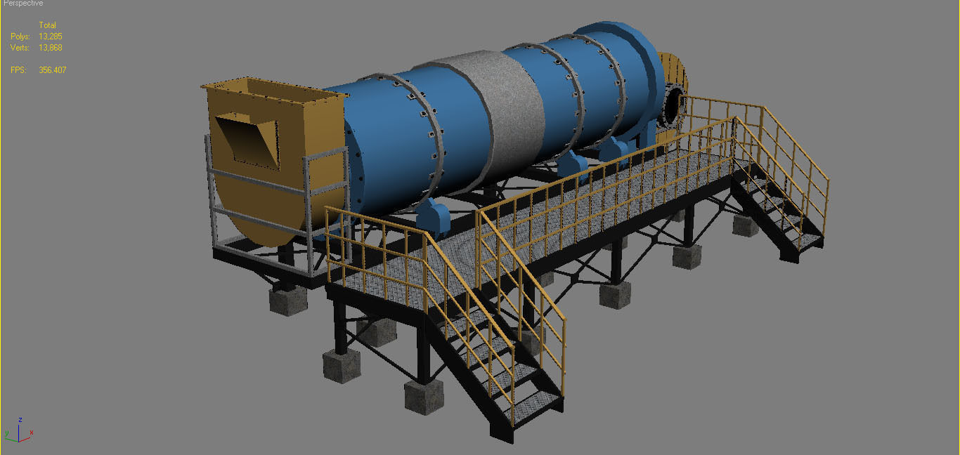 Asphalt Plant Dryer Machine 3D model_9