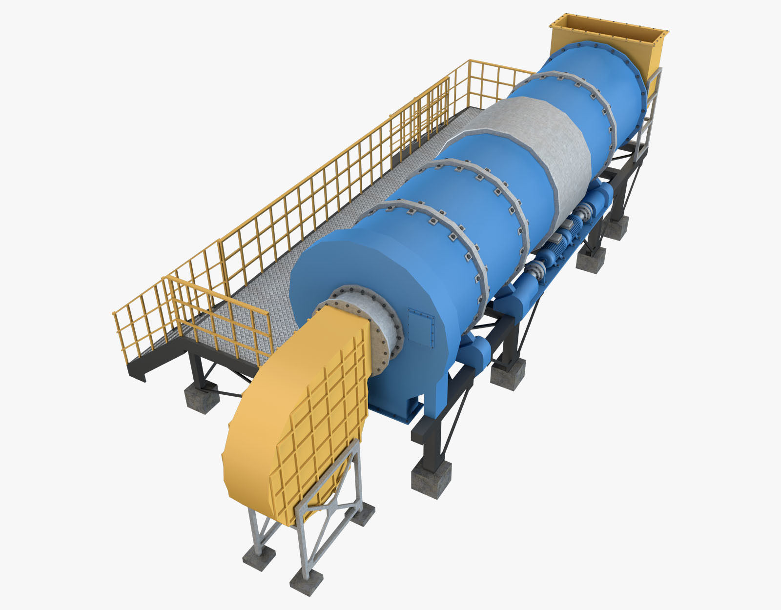 Asphalt Plant Dryer Machine 3D model_1