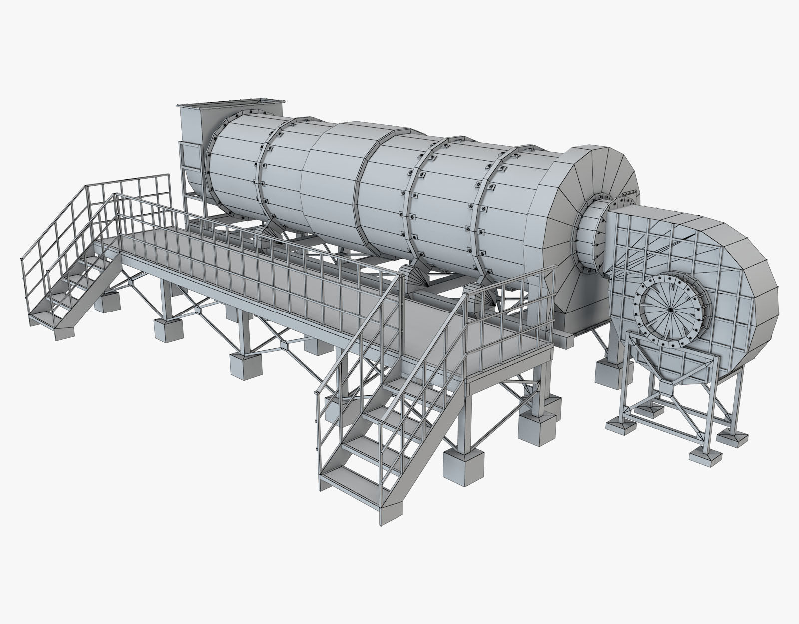 Asphalt Plant Dryer Machine 3D model_10