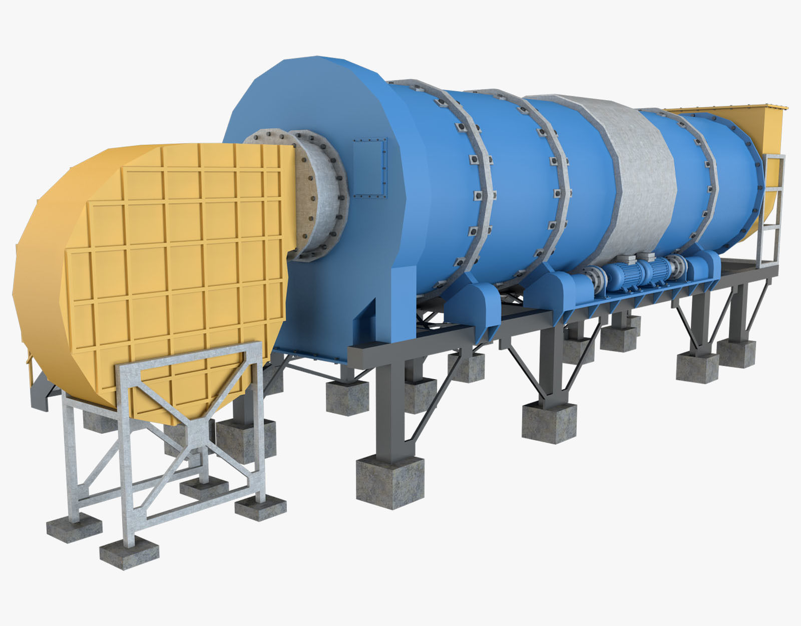 Asphalt Plant Dryer Machine 3D model_6