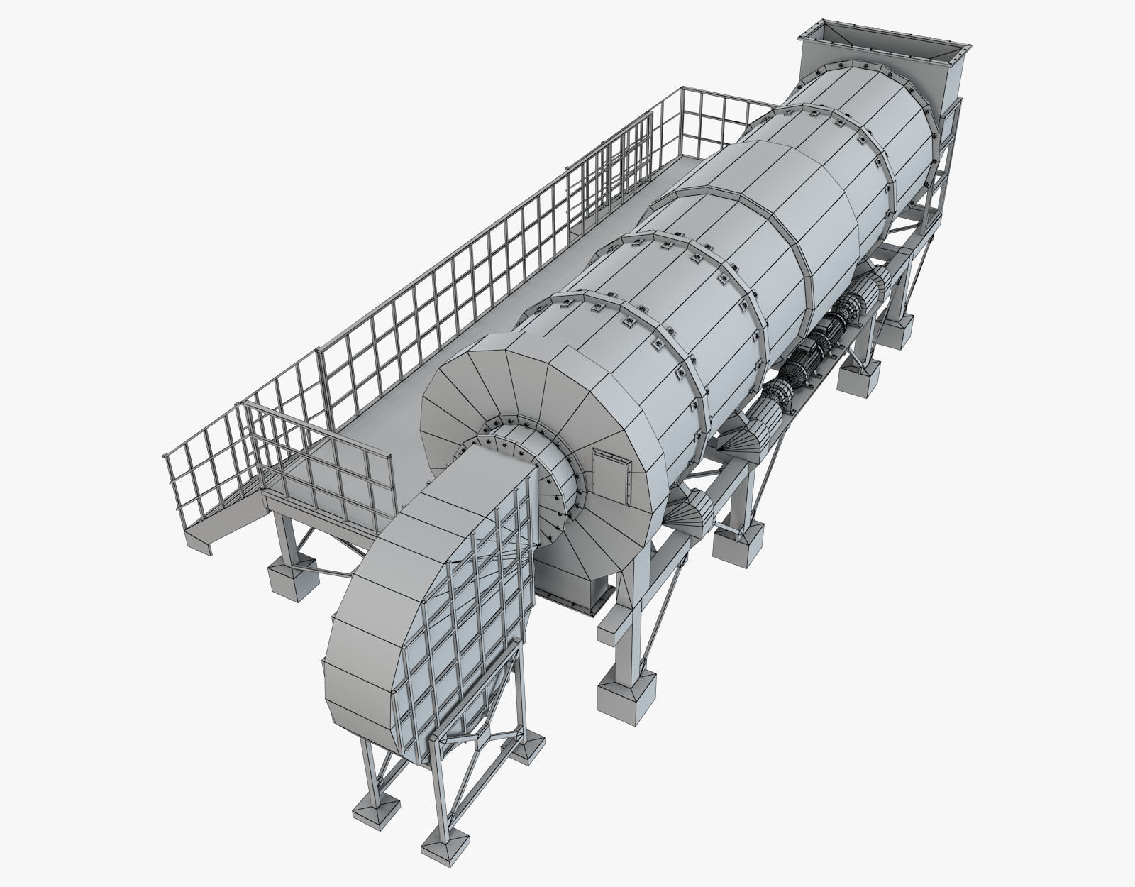 Asphalt Plant Dryer Machine 3D model_11