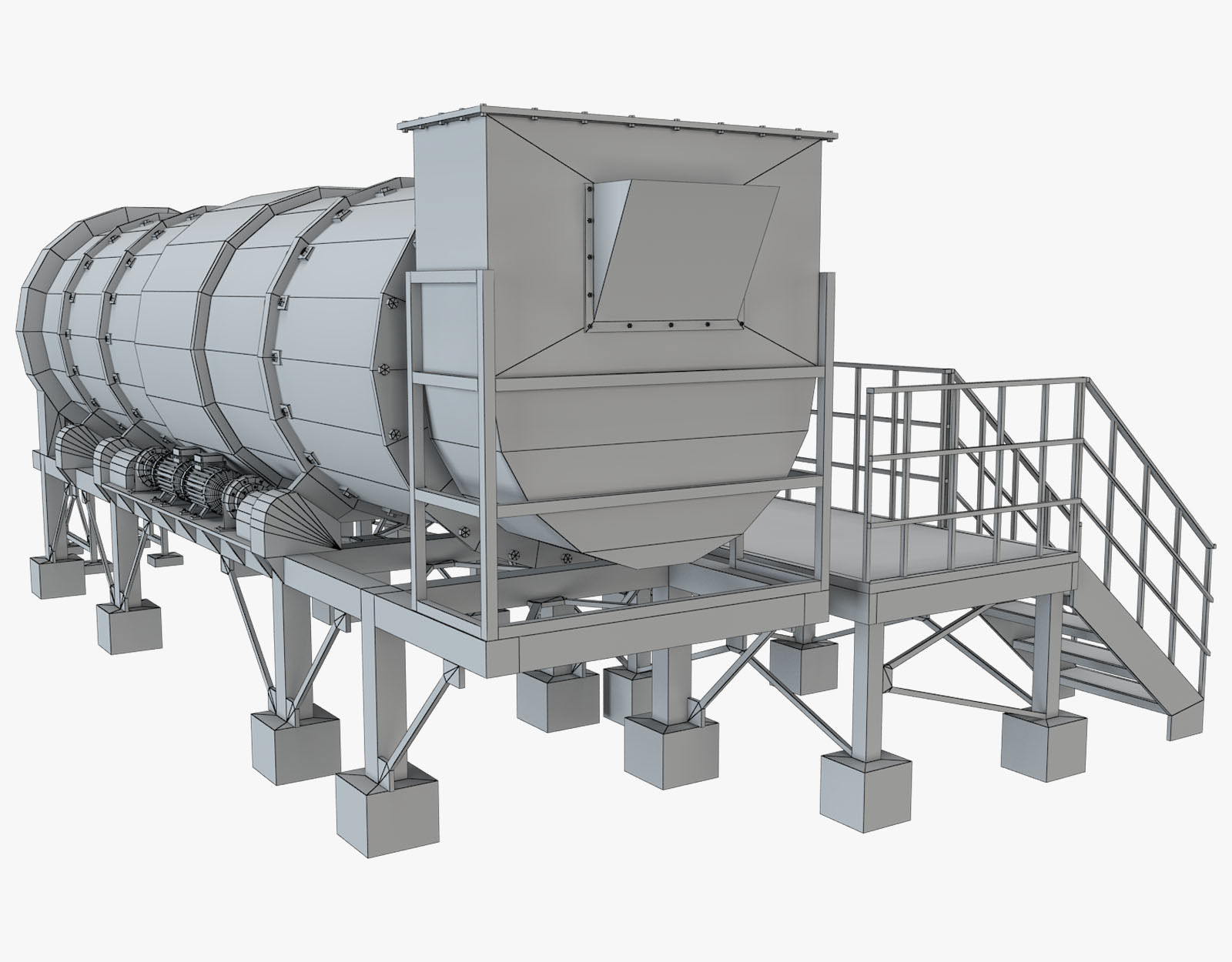 Asphalt Plant Dryer Machine 3D model_16