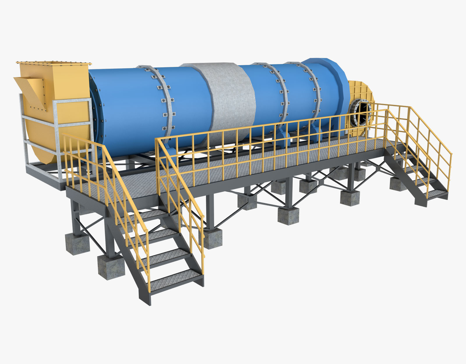 Asphalt Plant Dryer Machine 3D model_2