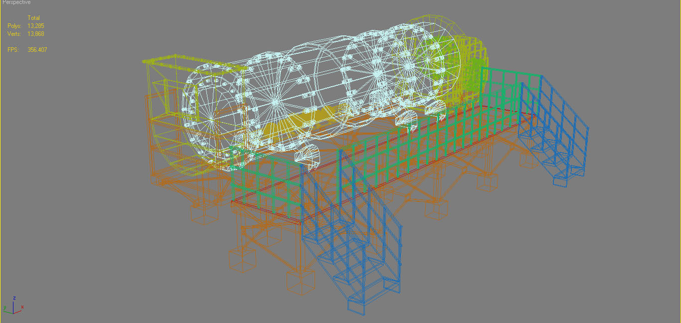 Asphalt Plant Dryer Machine 3D model_18