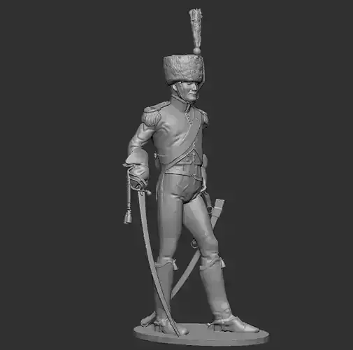 Napoleon 10th Chasseur standing 3D print model