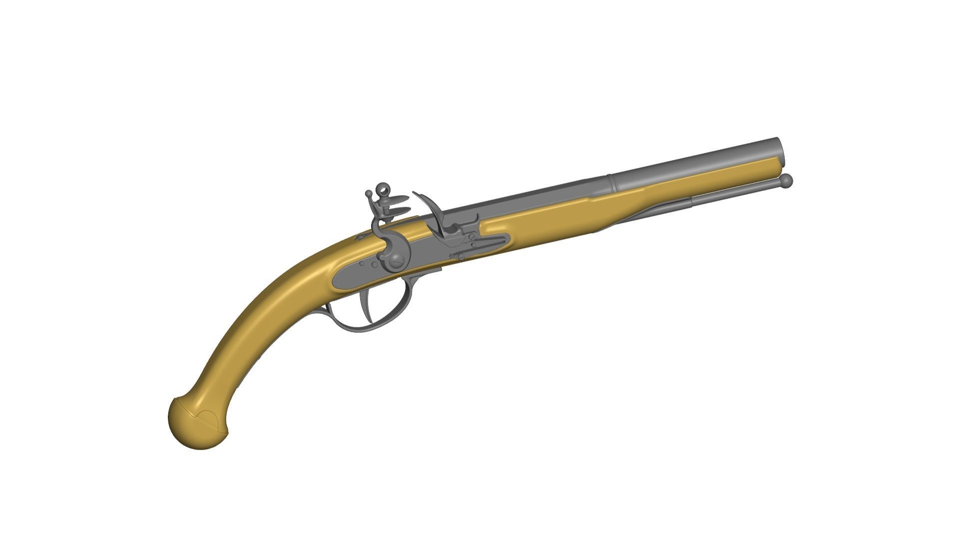 Flintlock pistol 3D model CGTrader
