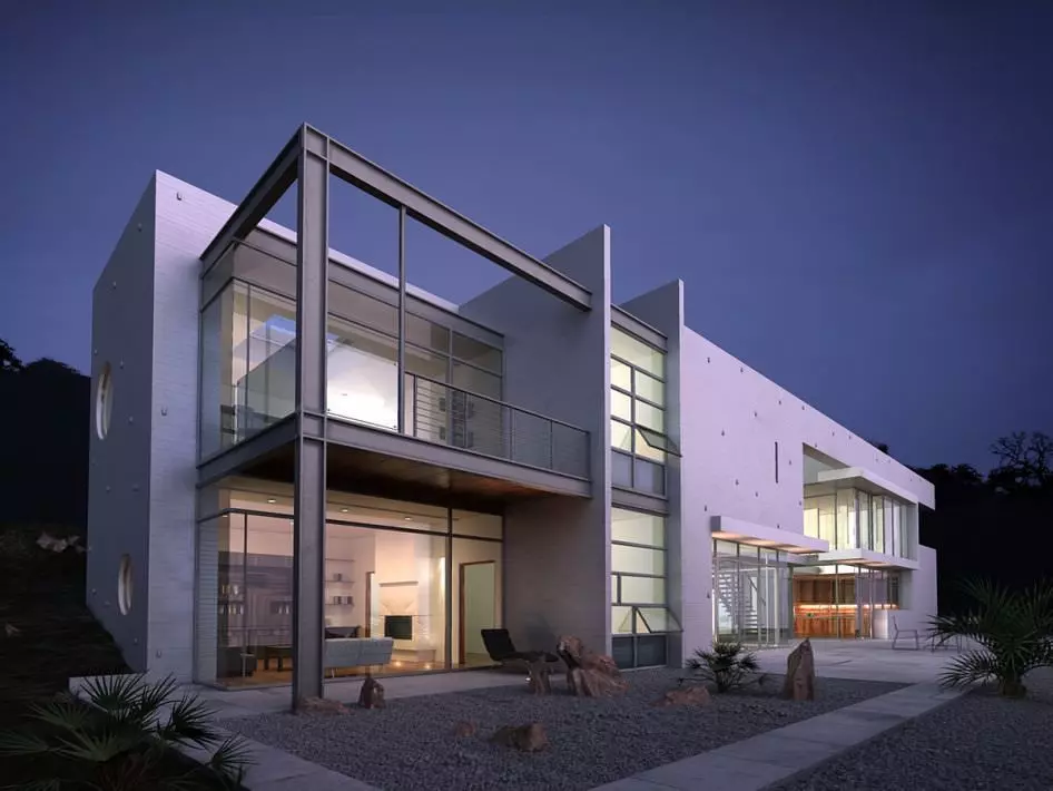 Spacious Modern House 3D model_0