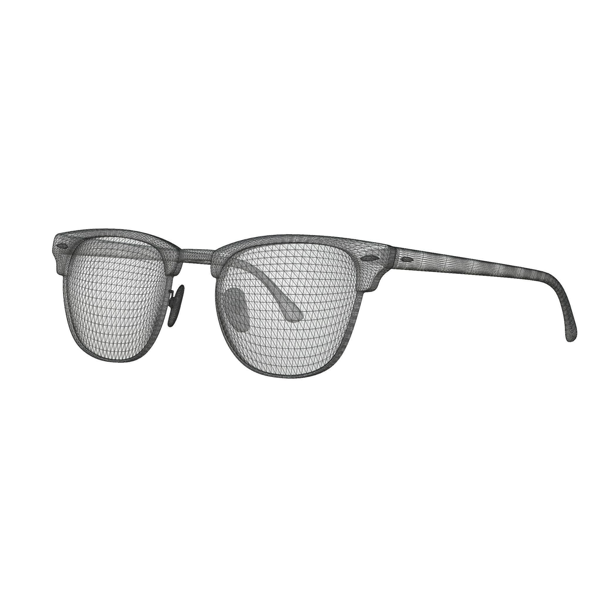 Ray-Ban Clubmaster - RB3016 12753B Sunglasses Low-poly 3D model_5