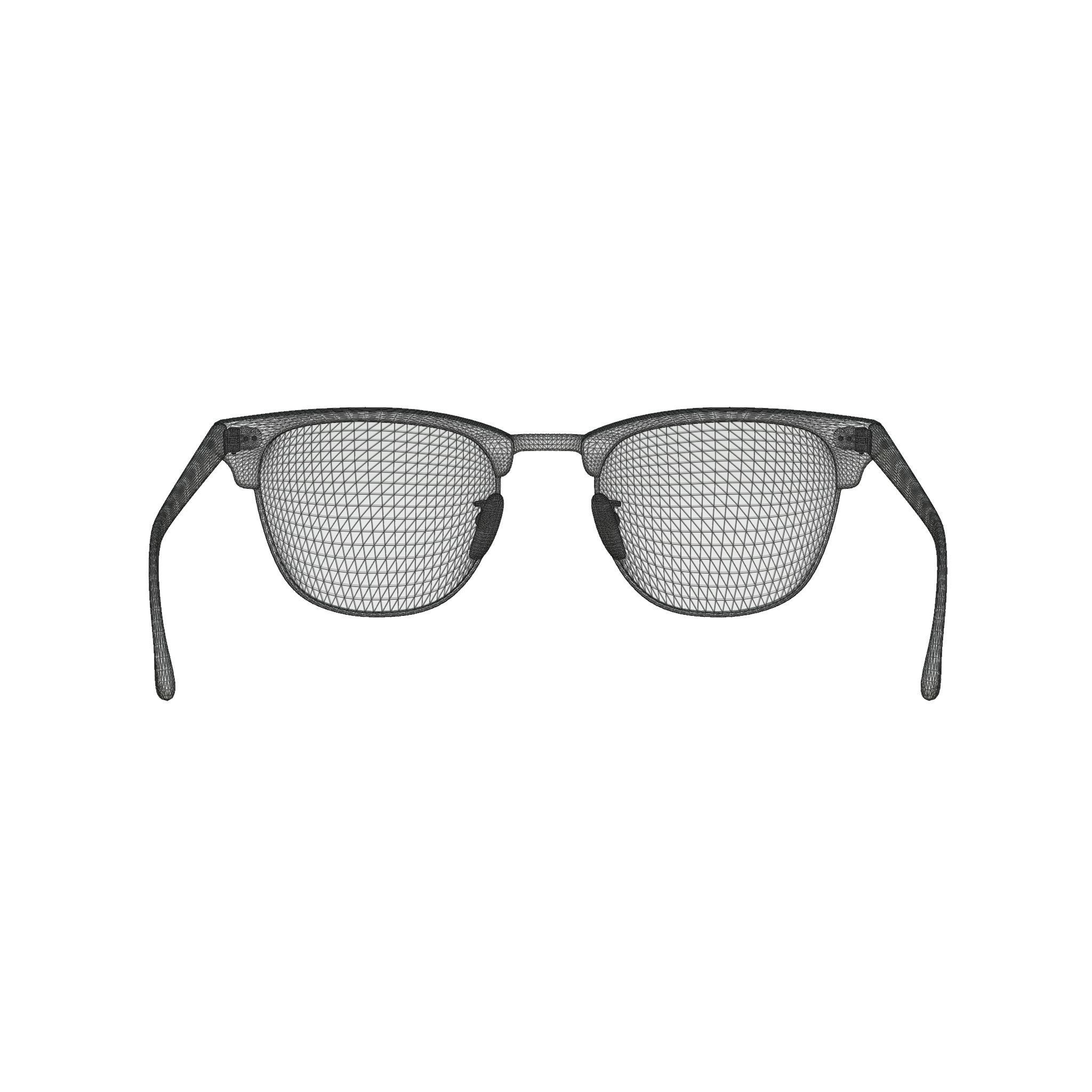 Ray-Ban Clubmaster - RB3016 12753B Sunglasses Low-poly 3D model_6