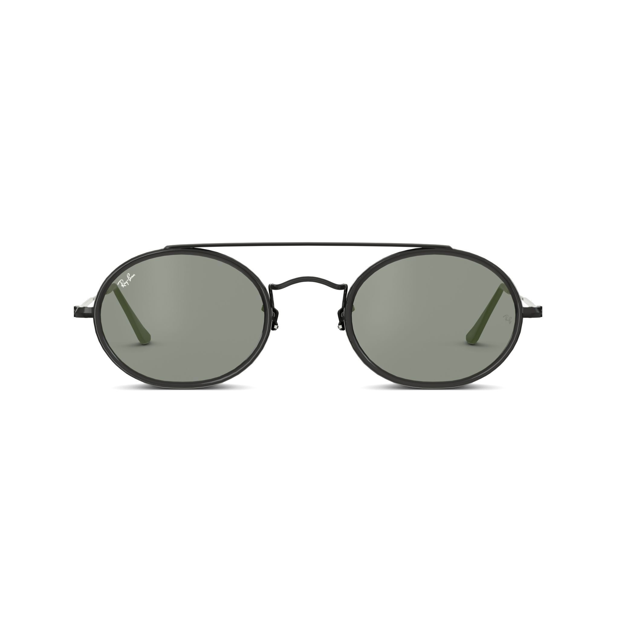 Ray-Ban Oval Double Bridge - RB3847N Sunglasses Low-poly 3D model_2