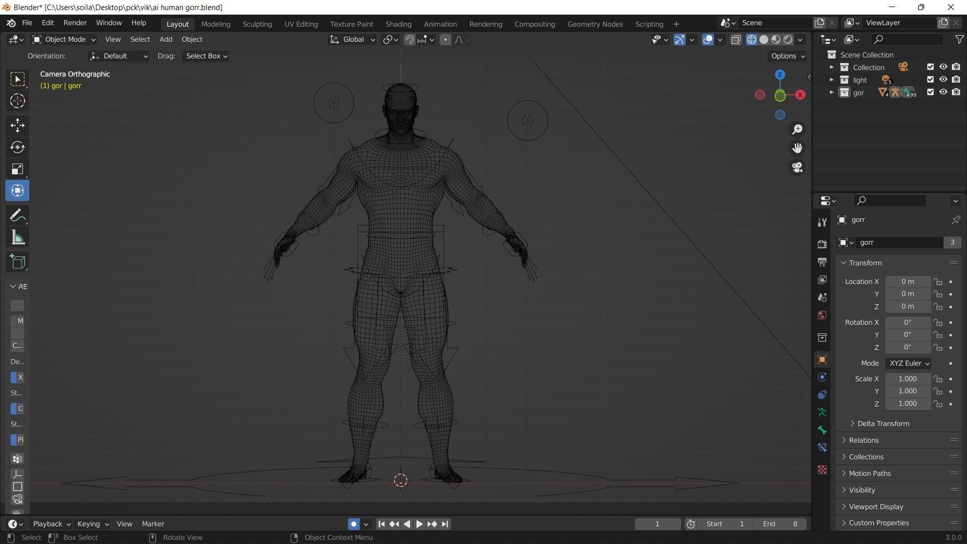Gorr - Viking Blender rigged Character 3D model_16