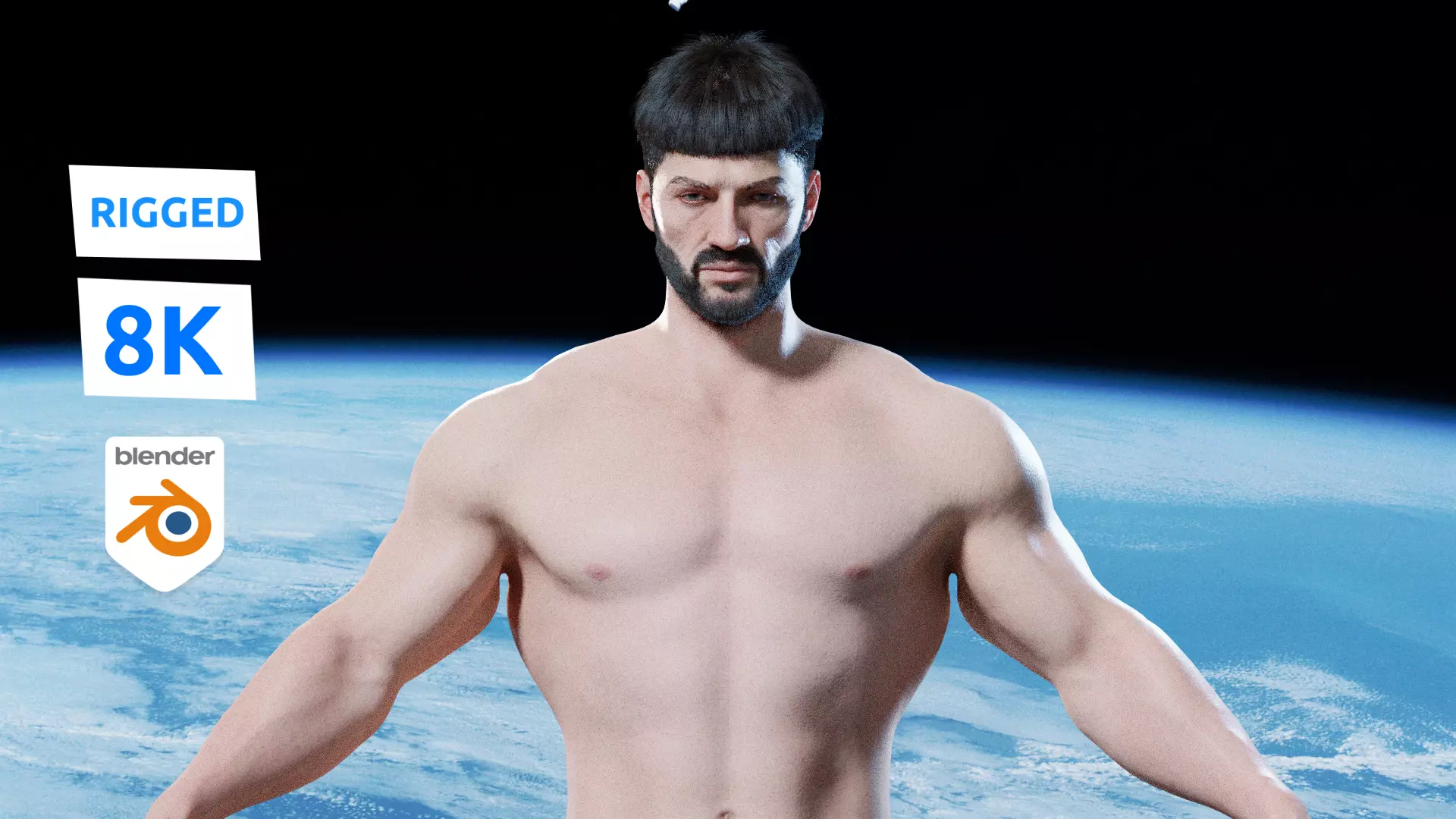 Gorr - Viking Blender rigged Character 3D model_0