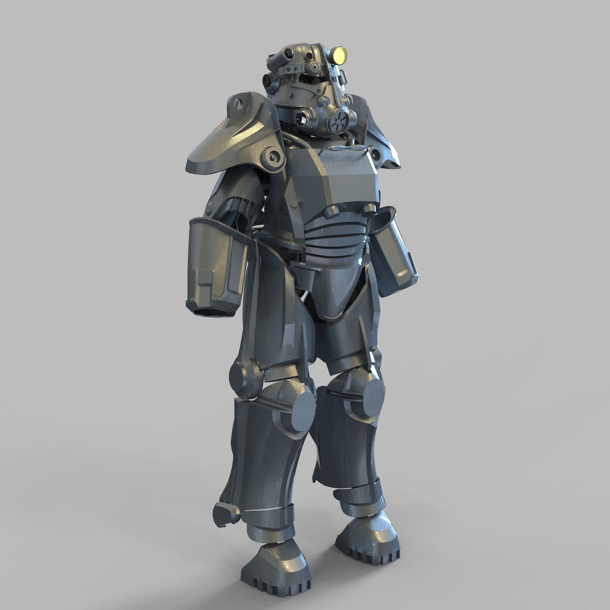 Fallout T-45 Full Body Wearable Power Armor with Helmet 3D print model_74