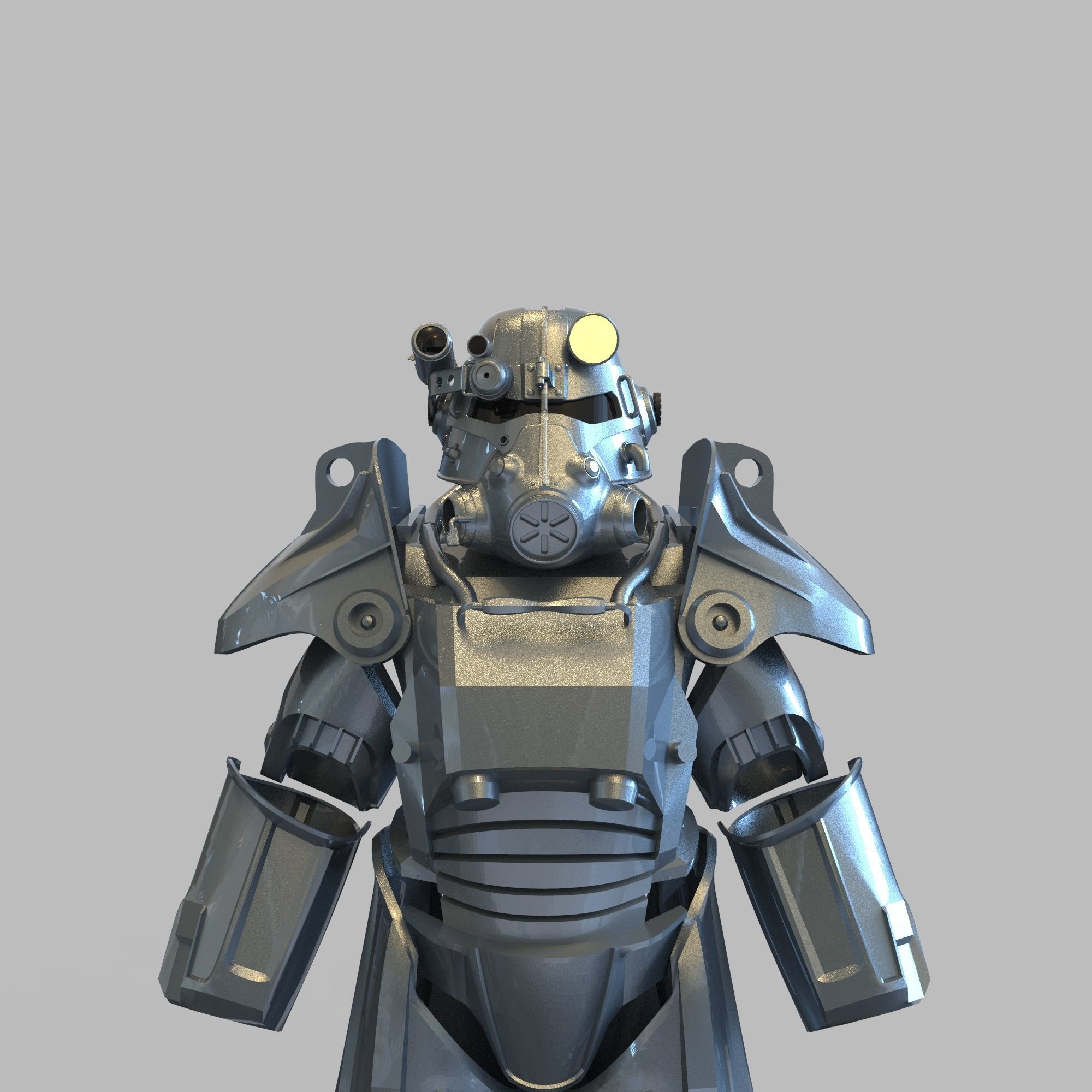 Fallout T-45 Full Body Wearable Power Armor with Helmet 3D print model_32
