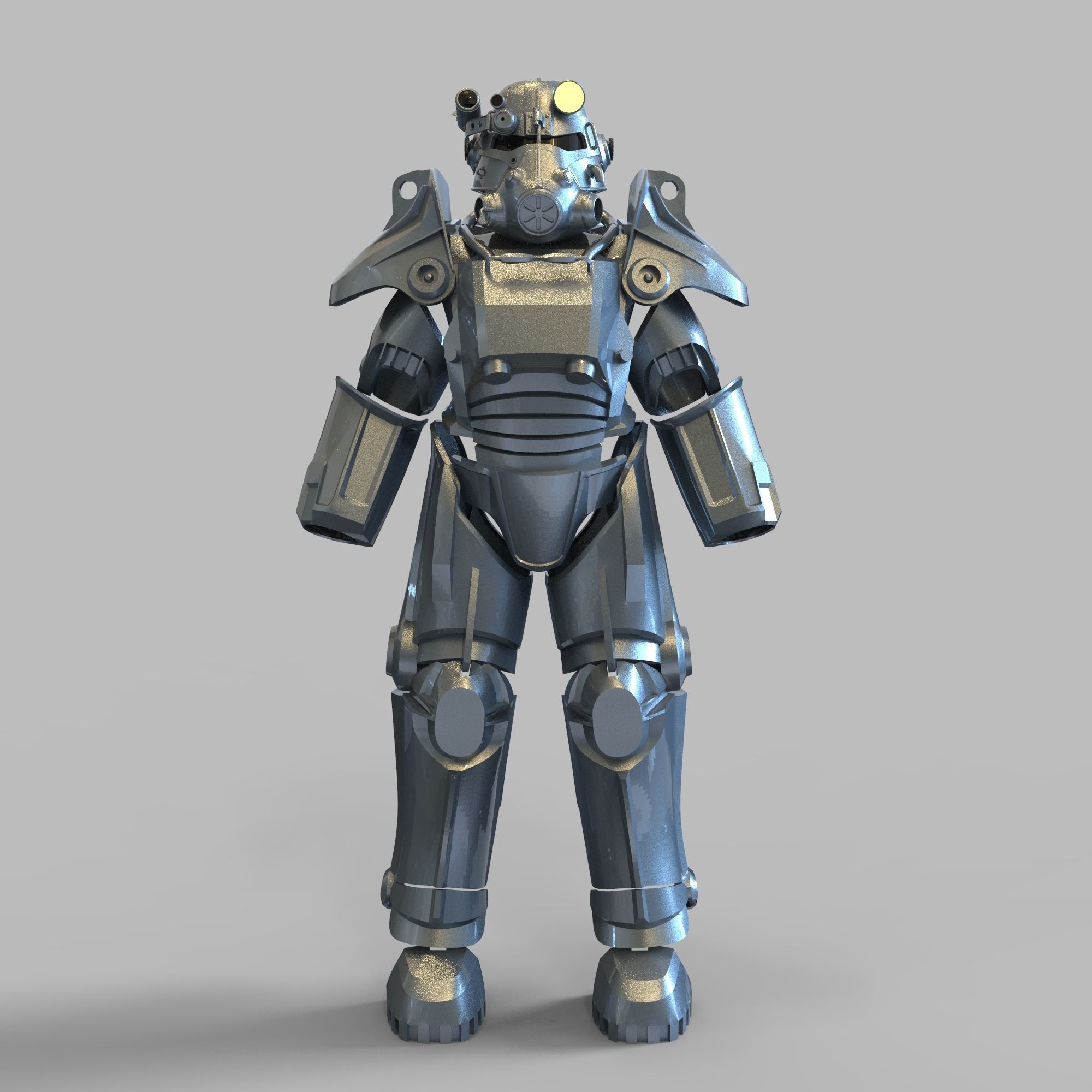 Fallout T-45 Full Body Wearable Power Armor with Helmet 3D print model_46