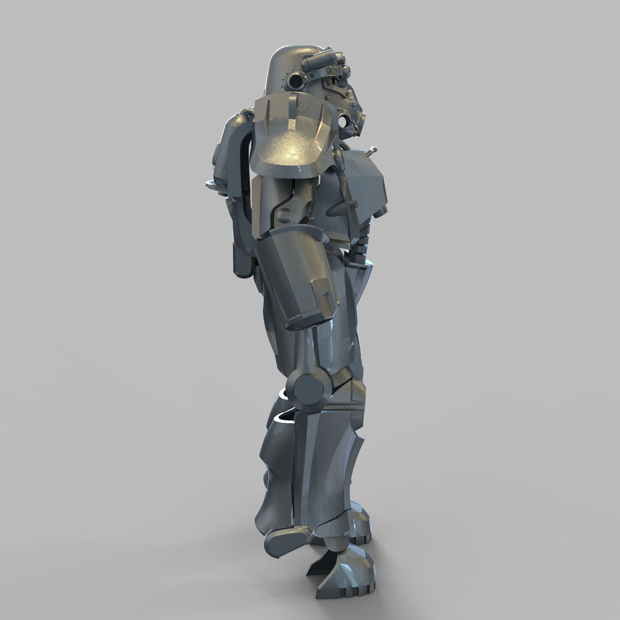 Fallout T-45 Full Body Wearable Power Armor with Helmet 3D print model_121