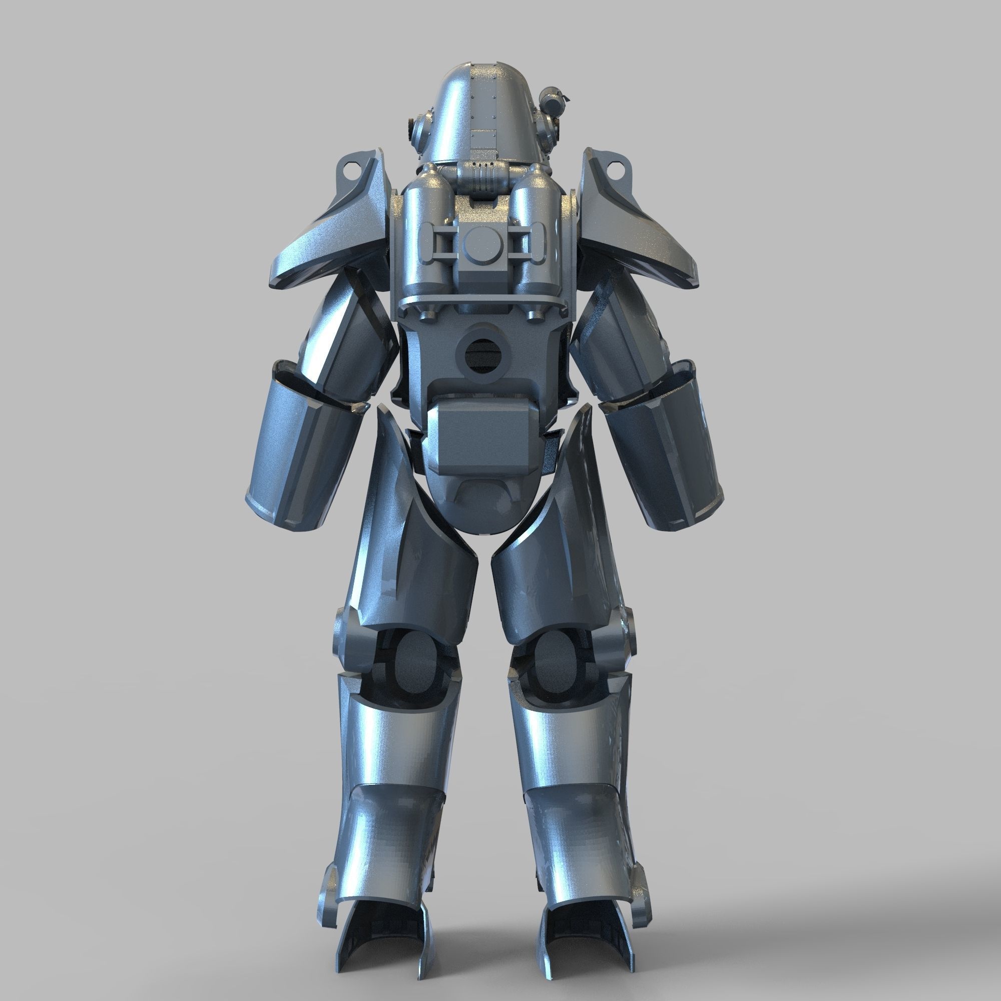 Fallout T-45 Full Body Wearable Power Armor with Helmet 3D print model_59