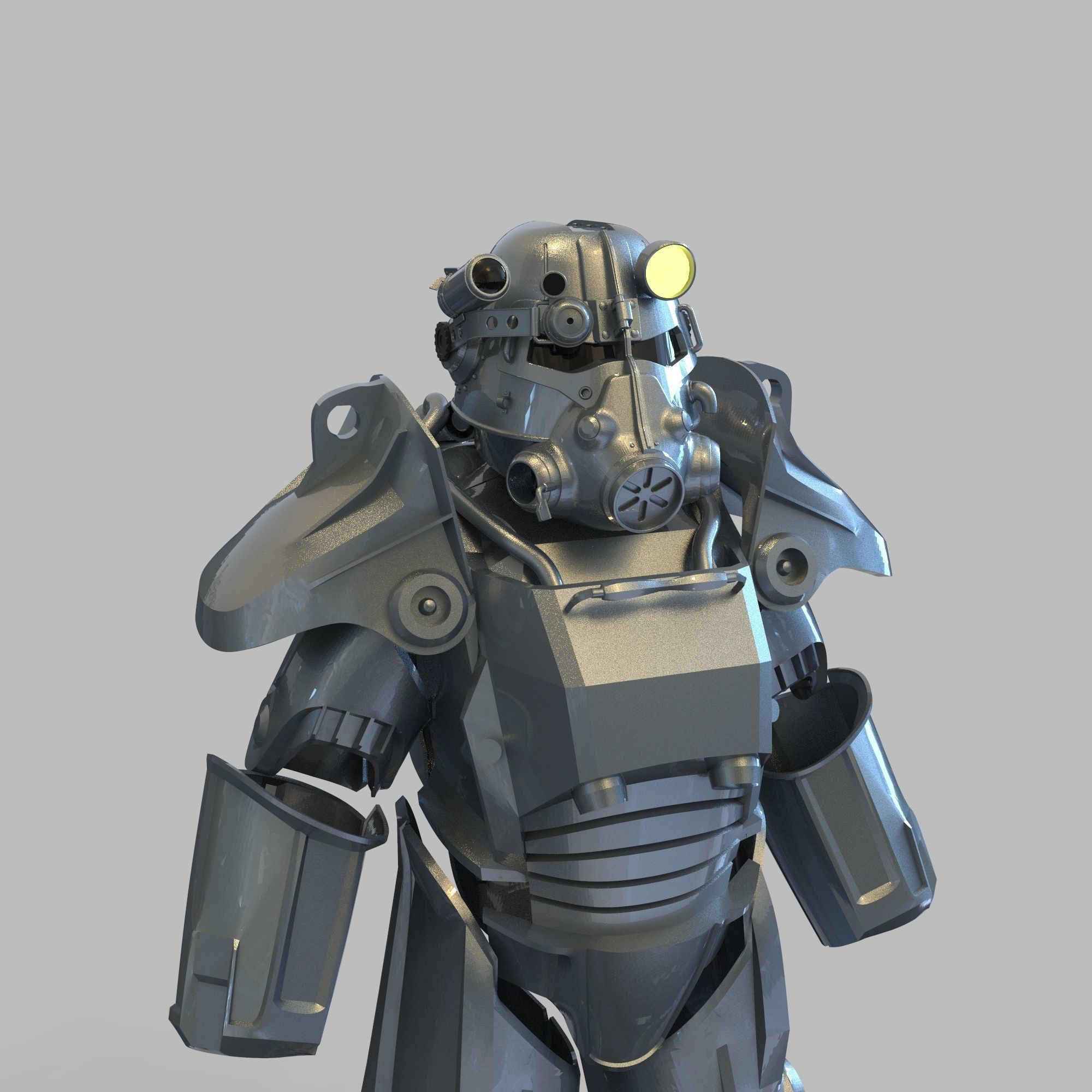 Fallout T-45 Full Body Wearable Power Armor with Helmet 3D print model_35