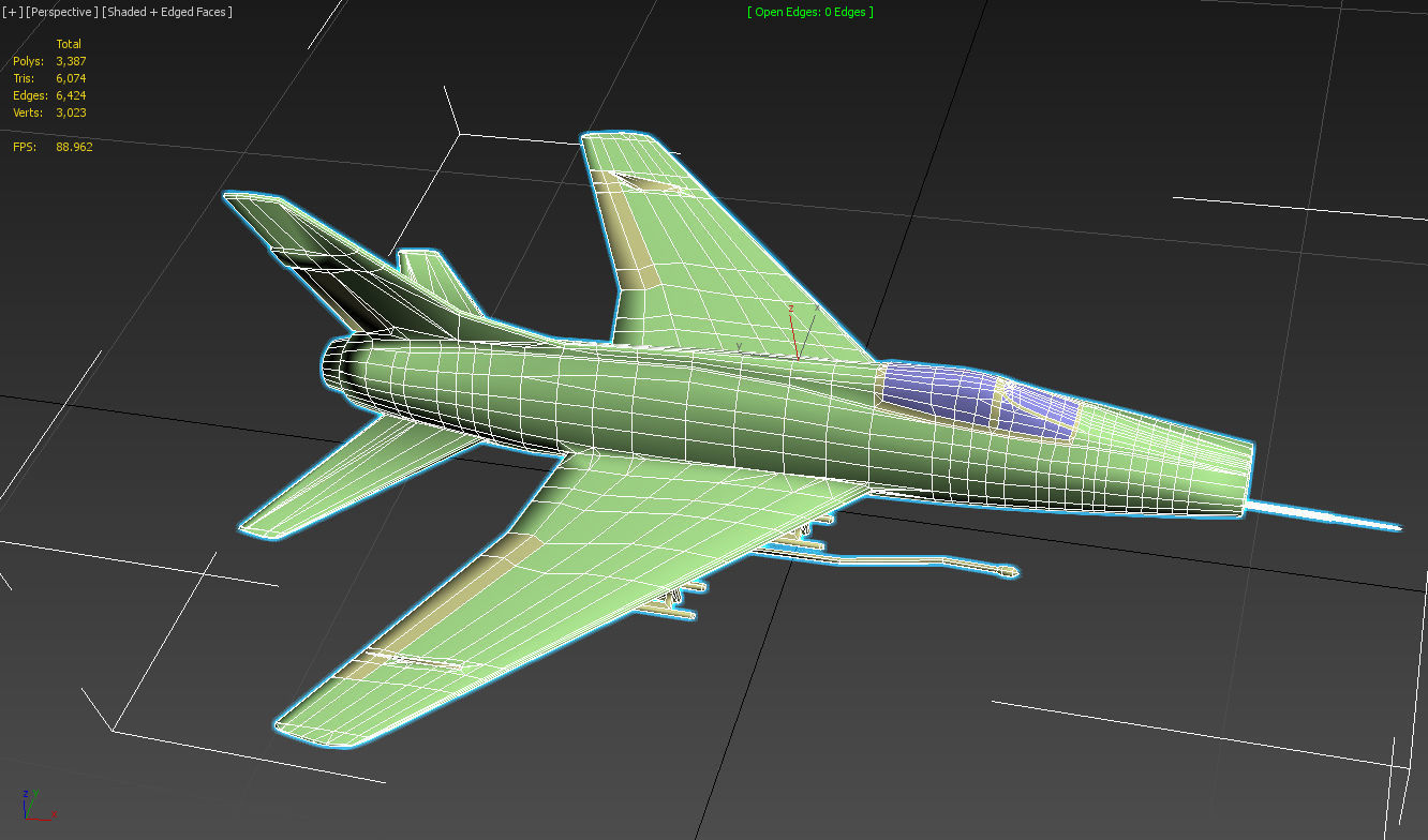 f100 Super Sabre 3D print model_4
