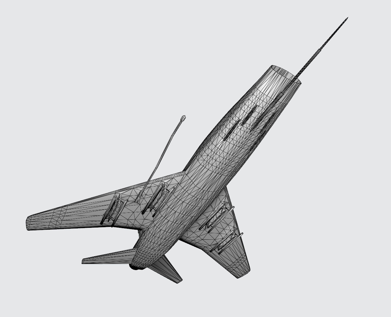 f100 Super Sabre 3D print model_8
