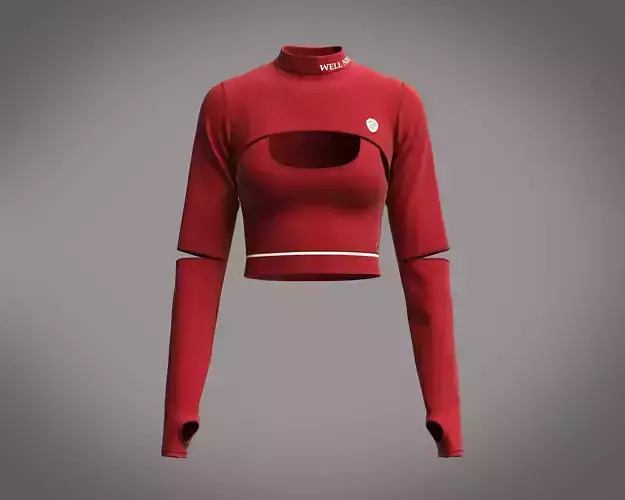 Girls long sleeve rib top with Ribbed Bra