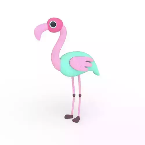 Flamingo Woven Toy Pink