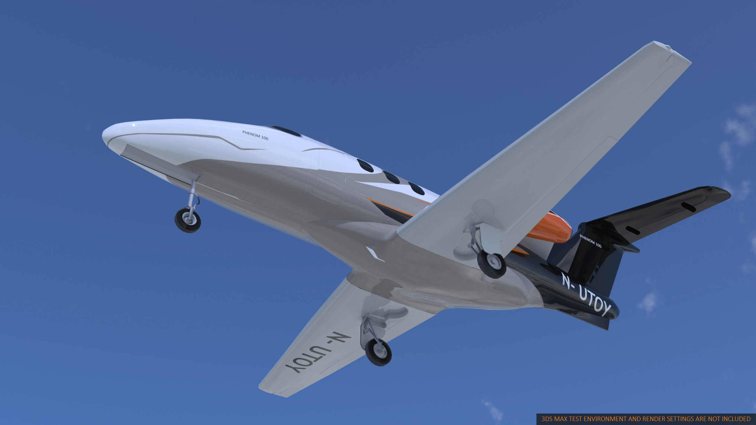 Embraer Phenom 100  private jet detailed 3d model Low-poly 3D model_6
