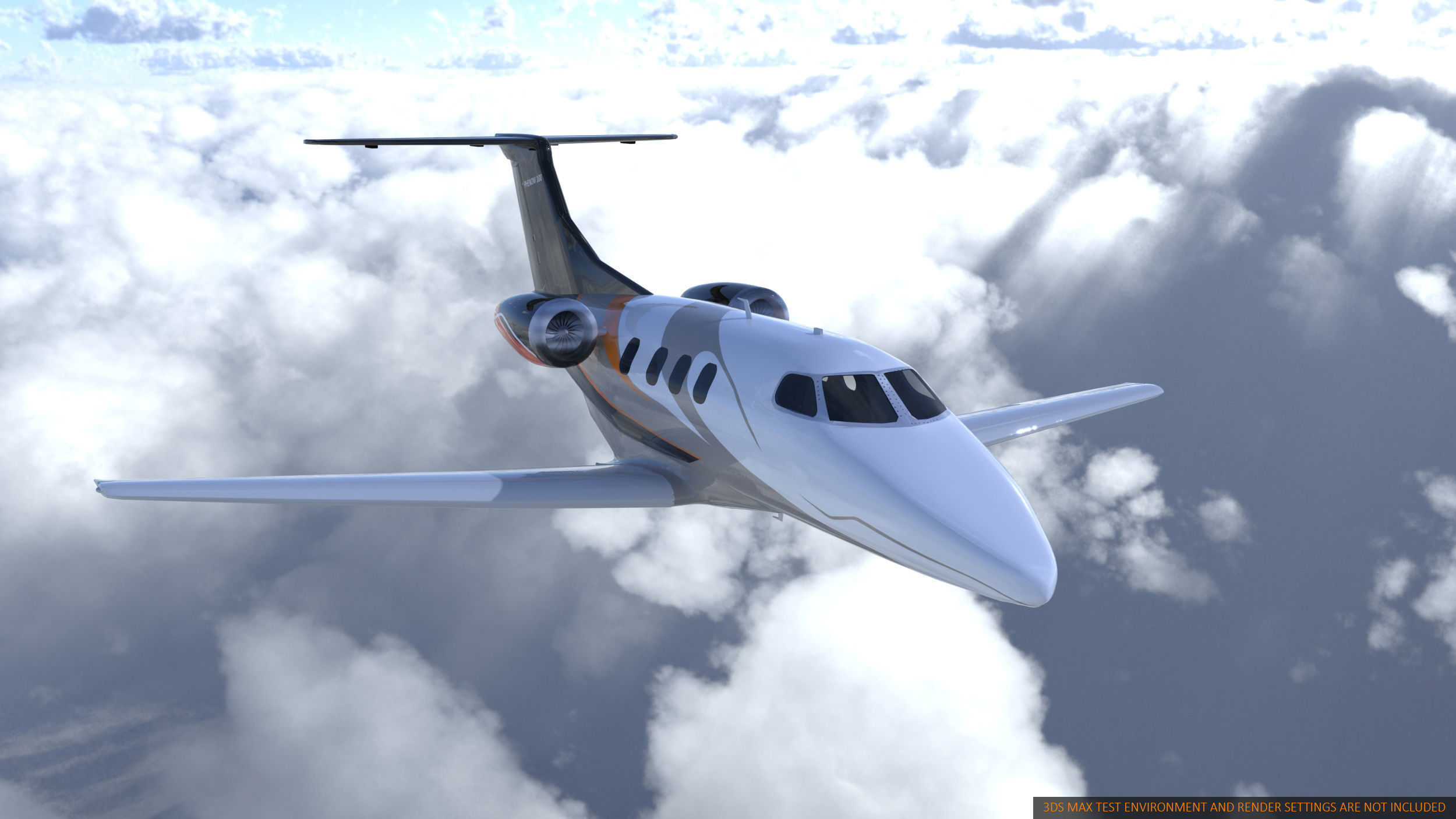 Embraer Phenom 100  private jet detailed 3d model Low-poly 3D model_1