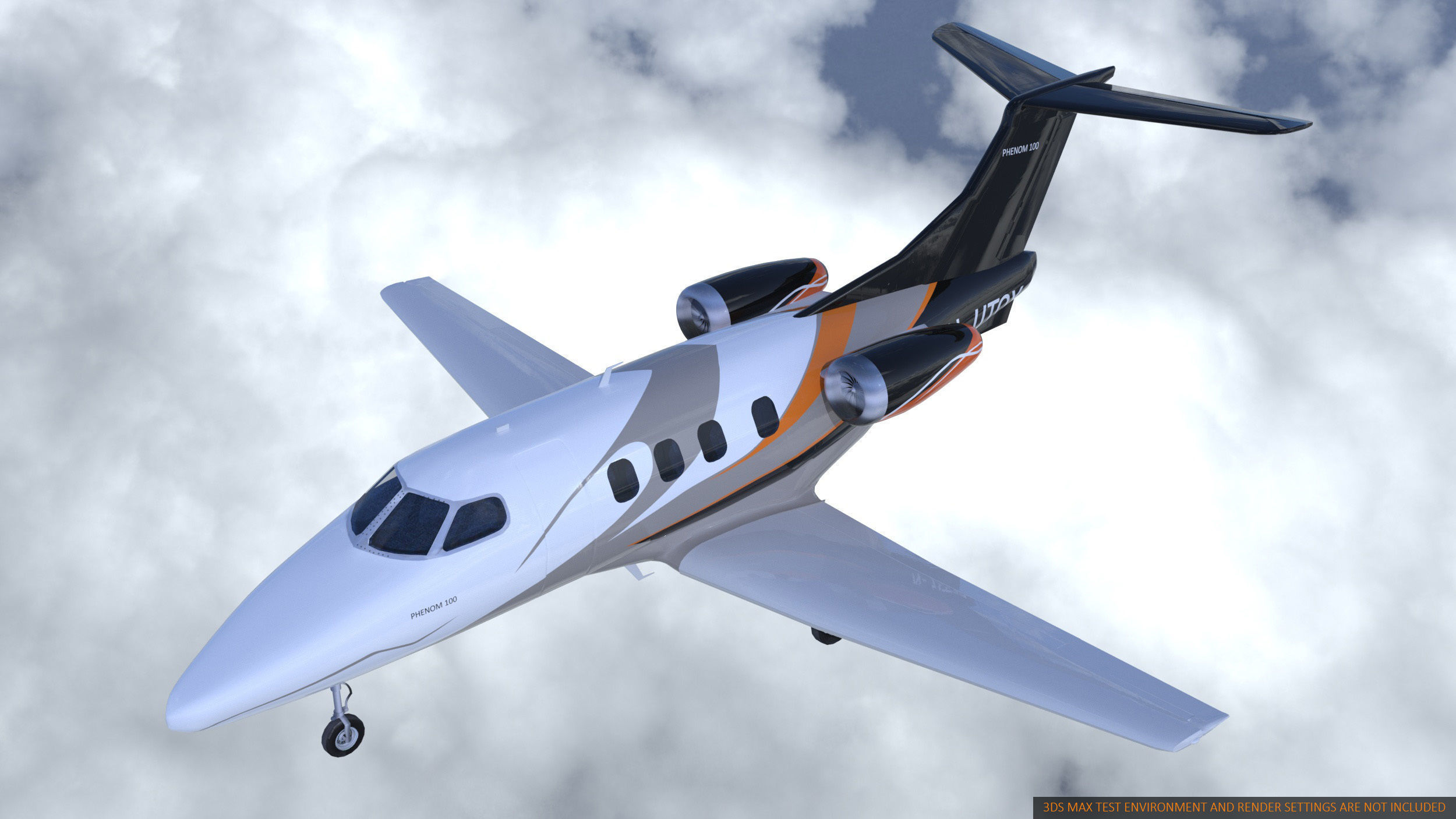 Embraer Phenom 100  private jet detailed 3d model Low-poly 3D model_3