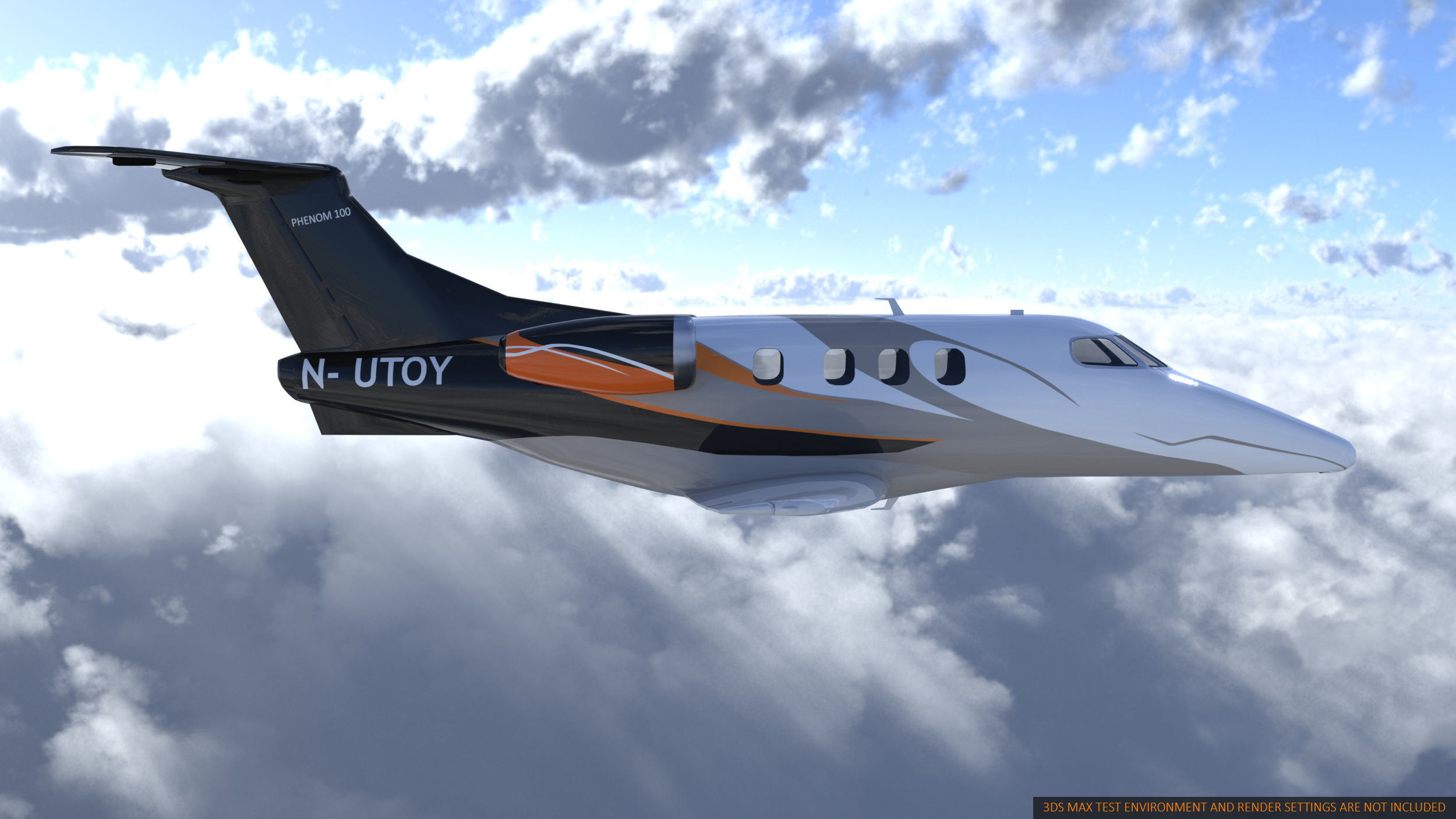 Embraer Phenom 100  private jet detailed 3d model Low-poly 3D model_8