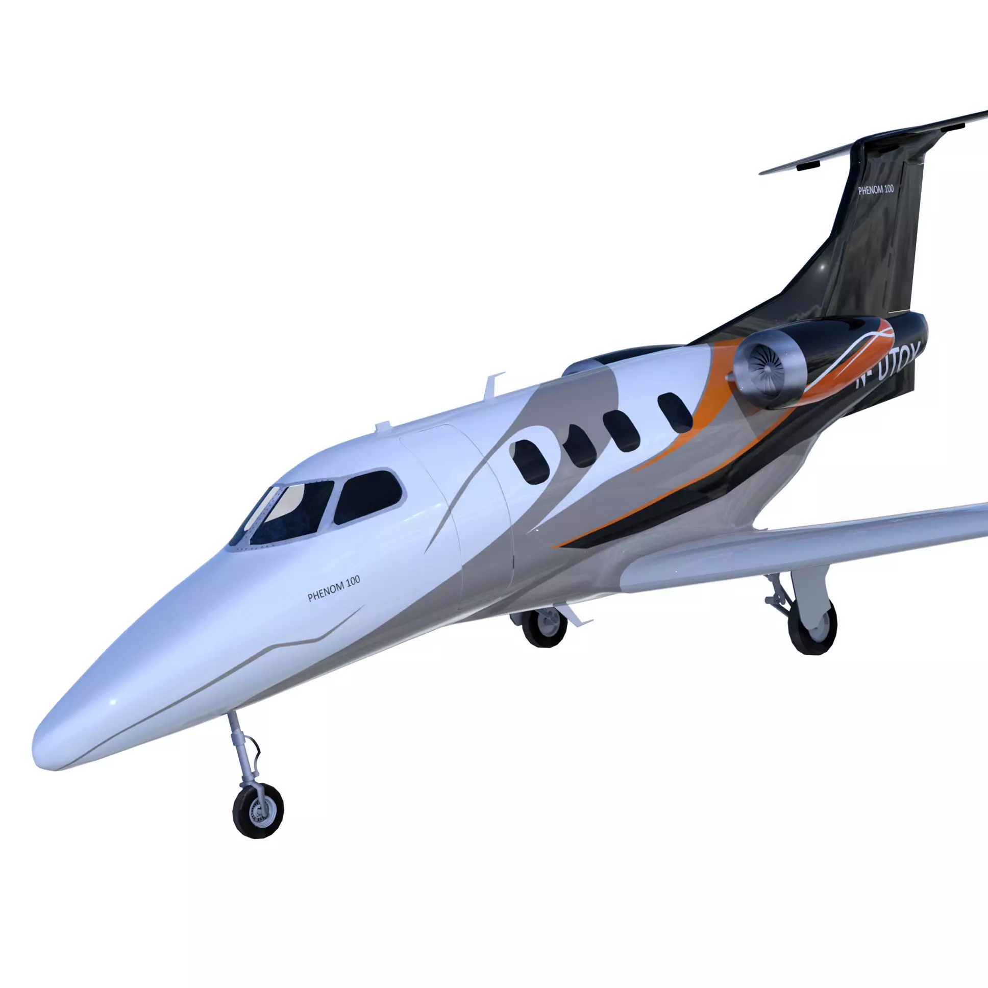 Embraer Phenom 100  private jet detailed 3d model Low-poly 3D model_0