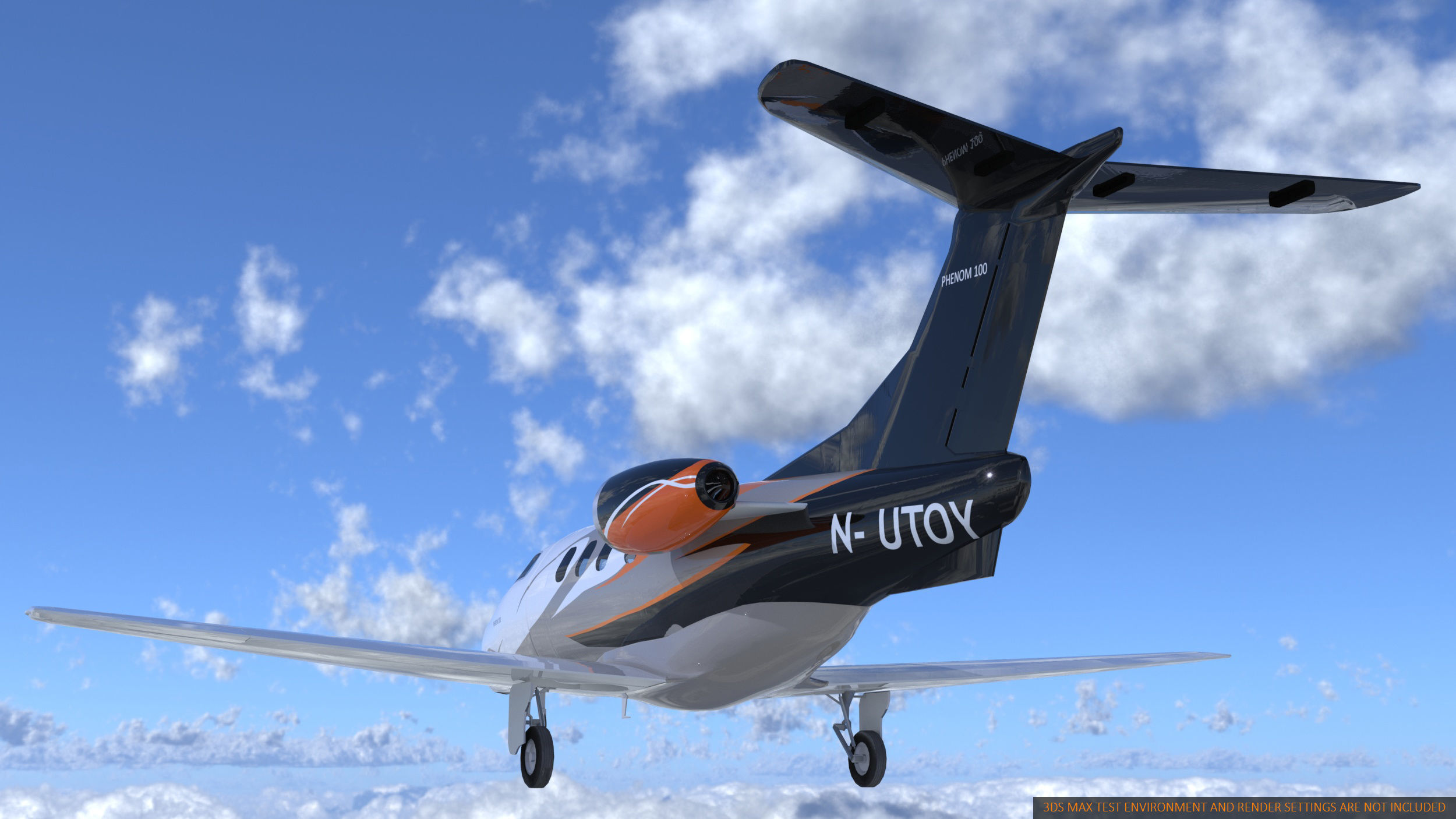 Embraer Phenom 100  private jet detailed 3d model Low-poly 3D model_5