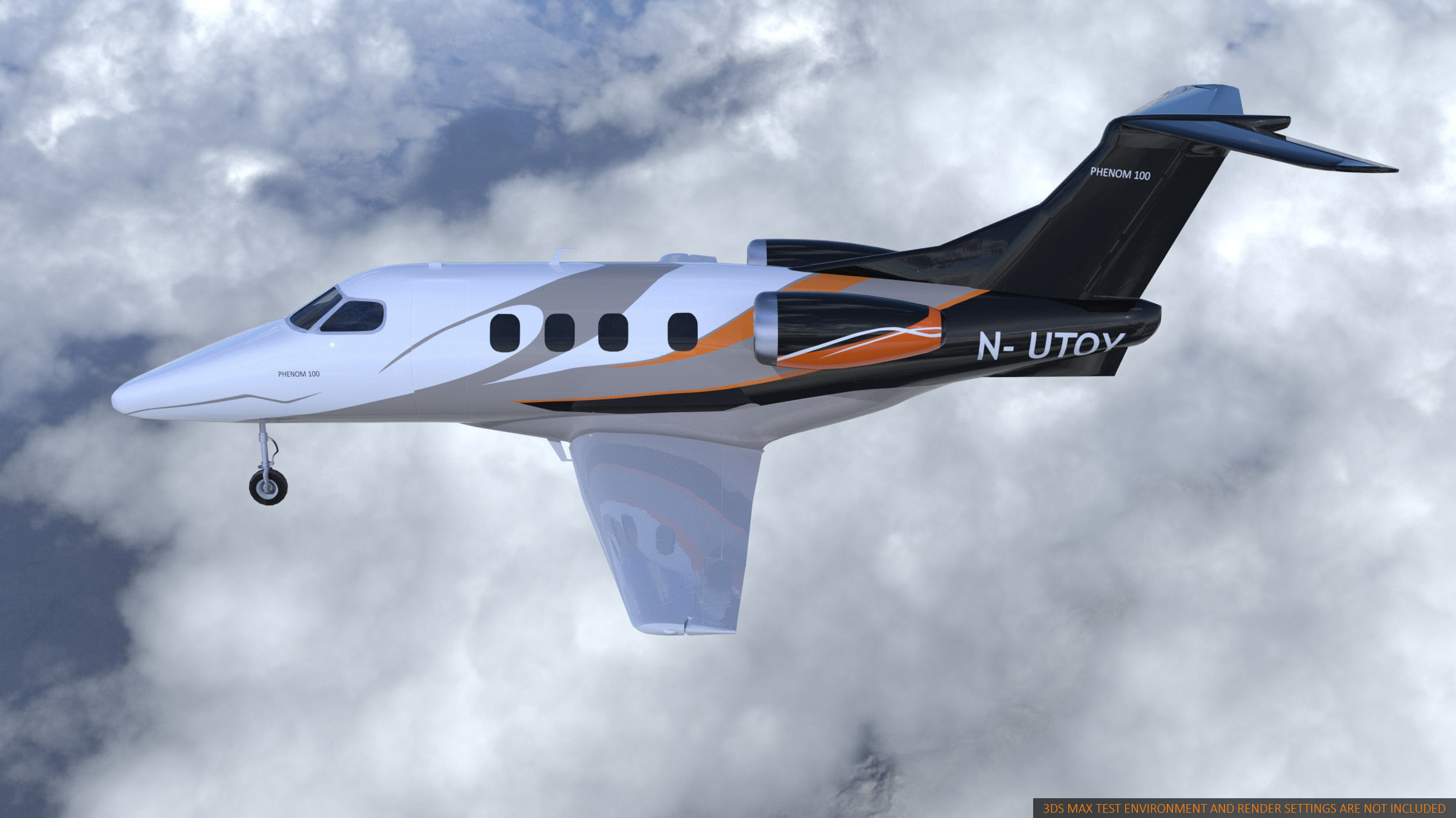 Embraer Phenom 100  private jet detailed 3d model Low-poly 3D model_4