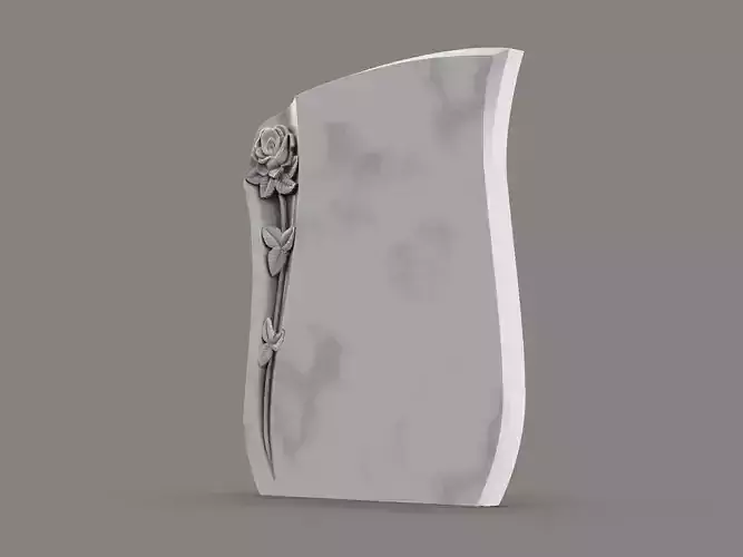 Tombstone with roses 3D print model
