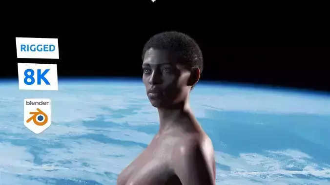 Irem  - African Blender rigged Character 3D model