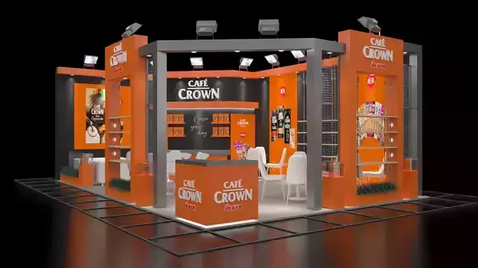 Model Description Exhibition Stand Cafe Crown Full Set
