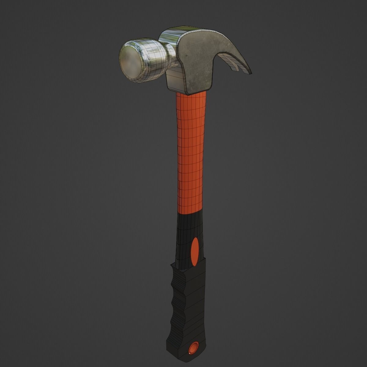 Industrial Hammer Low-poly 3D model_11
