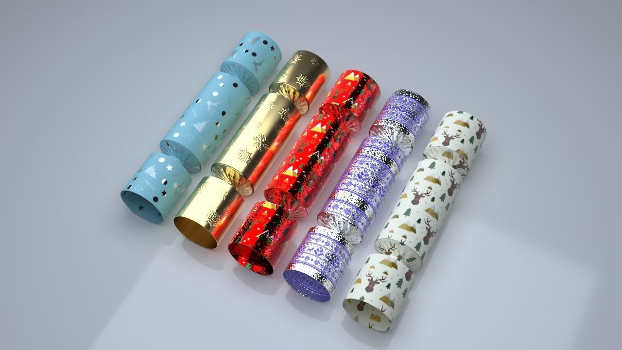 Christmas Cracker Low-poly 3D model_3