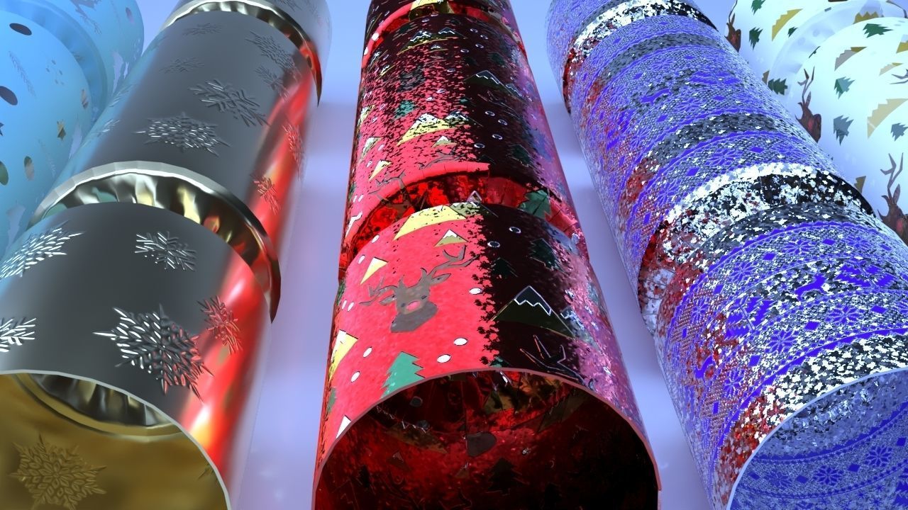 Christmas Cracker Low-poly 3D model_13