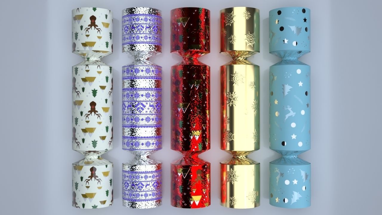 Christmas Cracker Low-poly 3D model_5