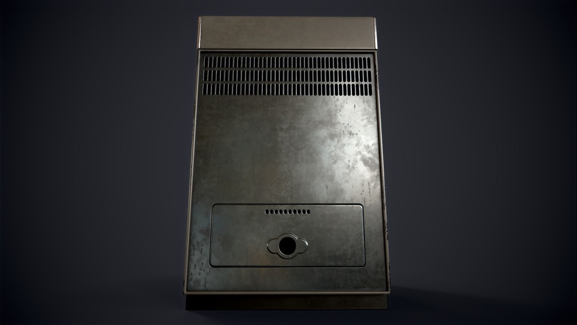 Old electric stove Low-poly 3D model_15