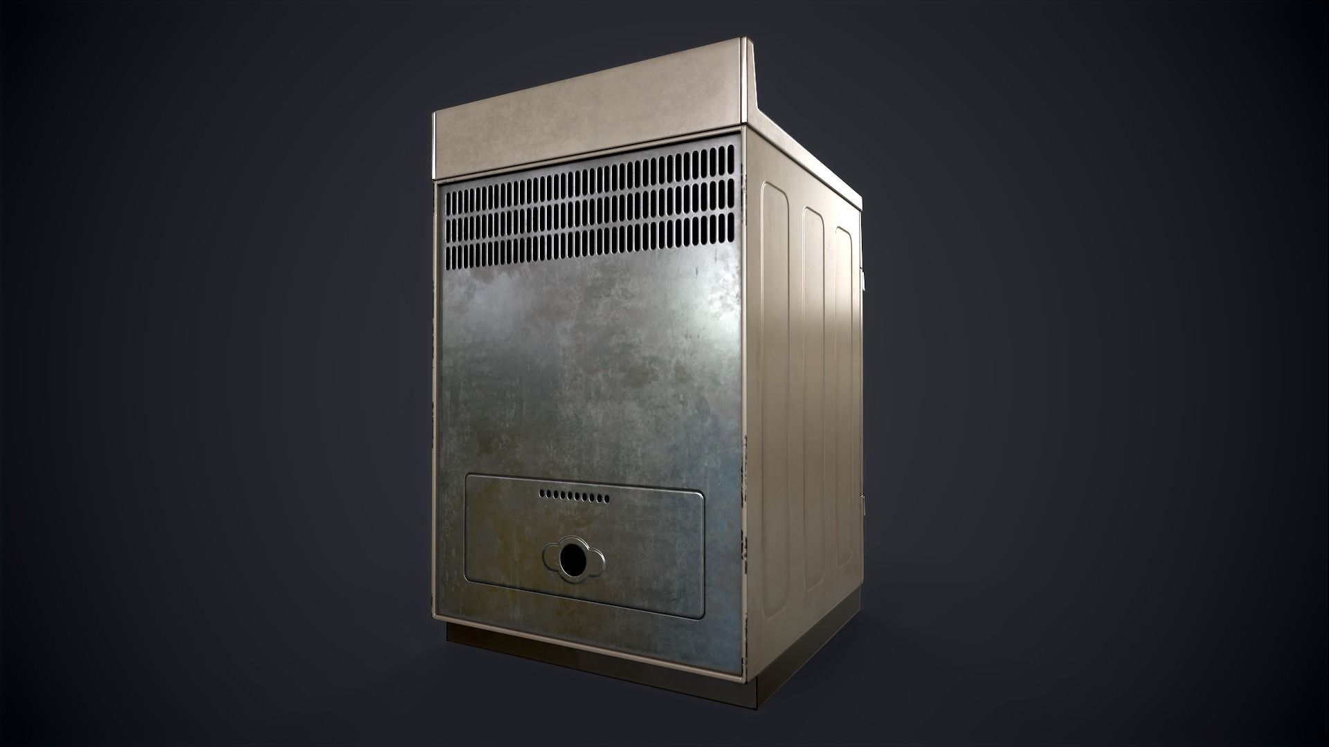 Old electric stove Low-poly 3D model_7