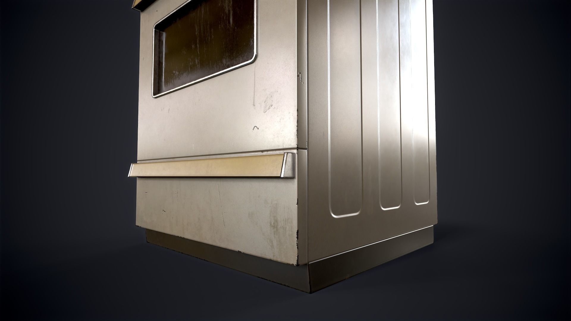 Old electric stove Low-poly 3D model_14