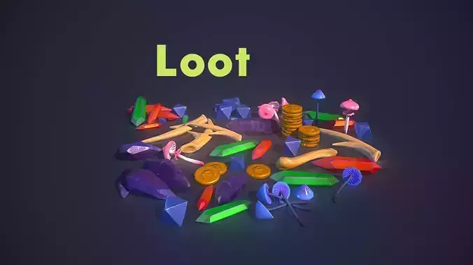 Loot Pack Low-poly 3D model