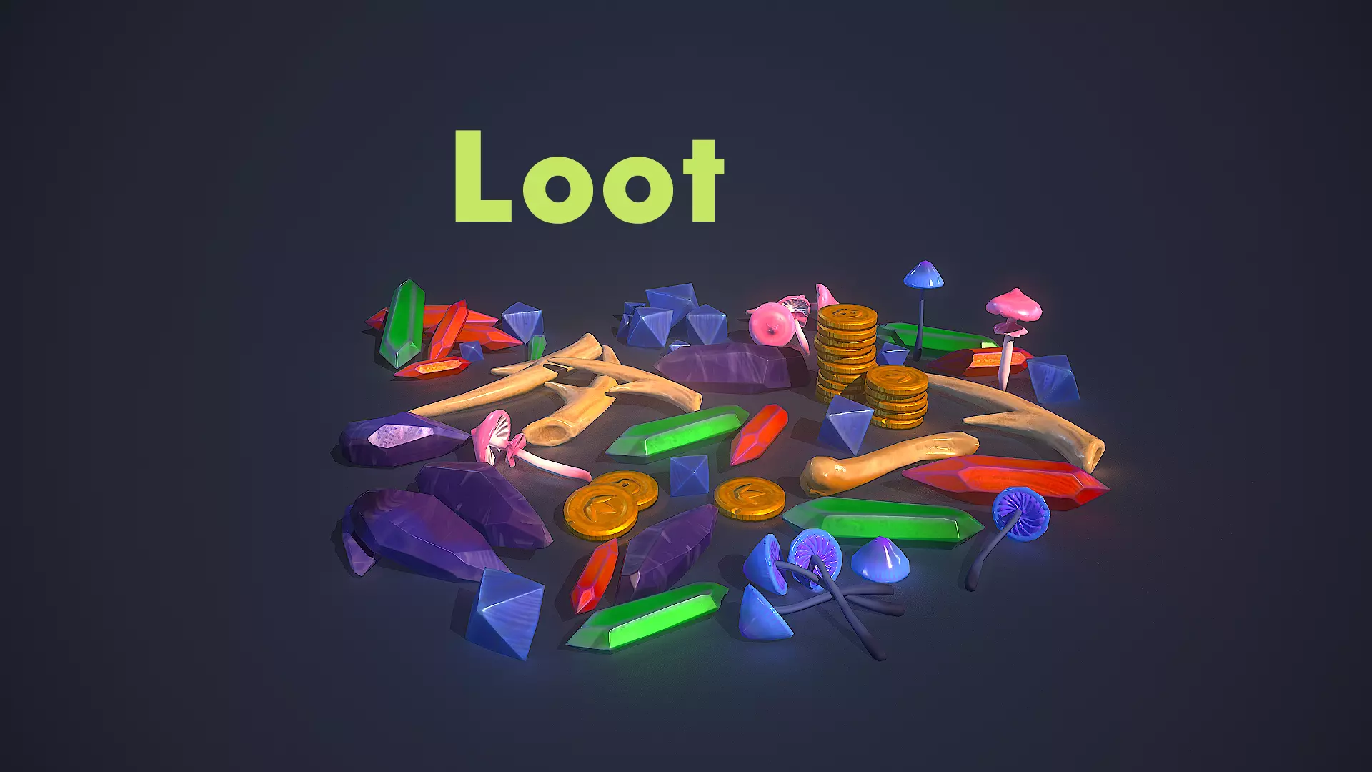 Loot Pack Low-poly 3D model_0