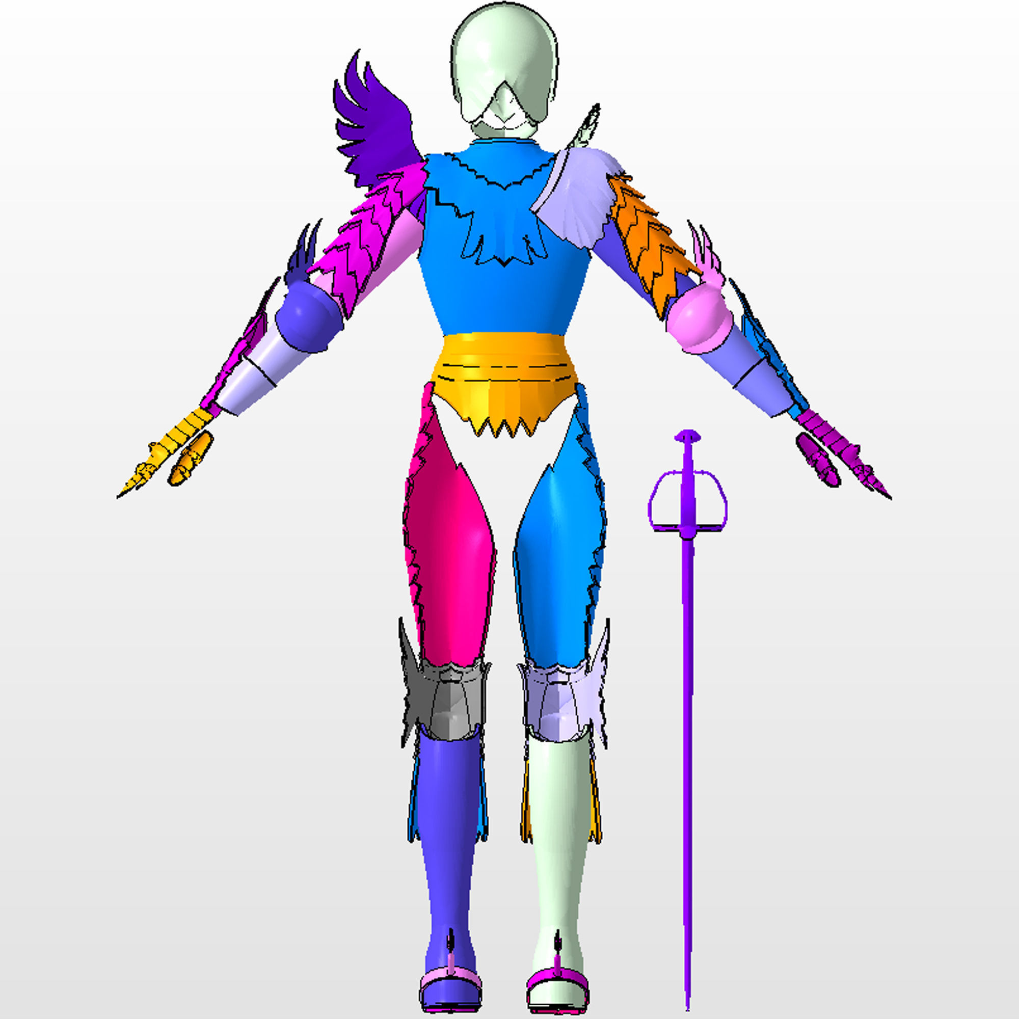 GUTS Griffith Full Body Wearable Armor with Helmet and Sword 3D print model_9