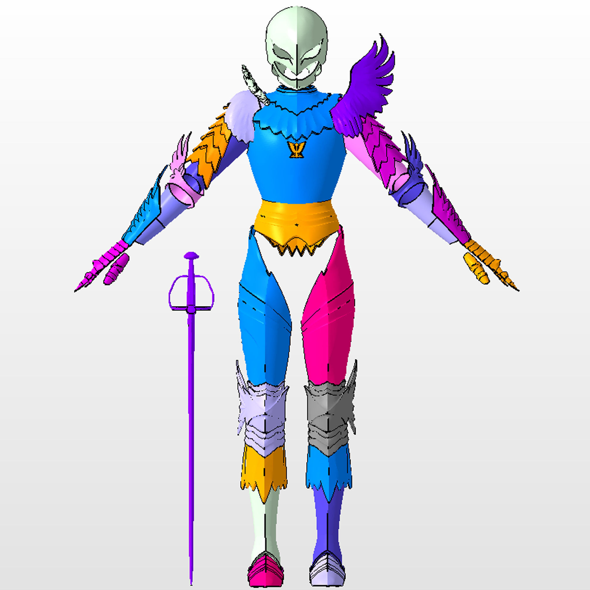 GUTS Griffith Full Body Wearable Armor with Helmet and Sword 3D print model_8