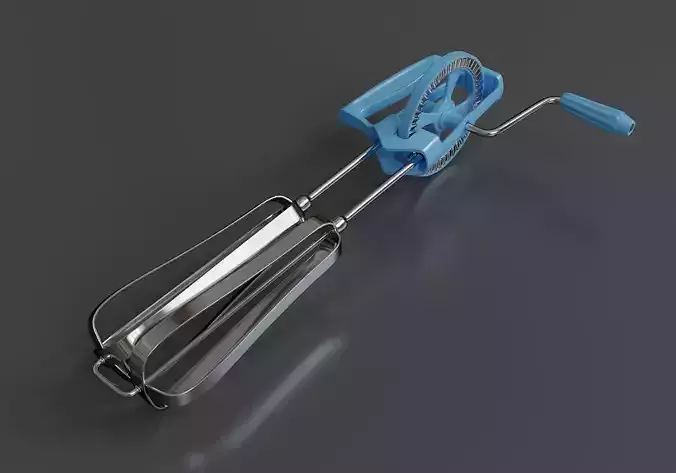 Manual kitchen plastic mixer 3D model